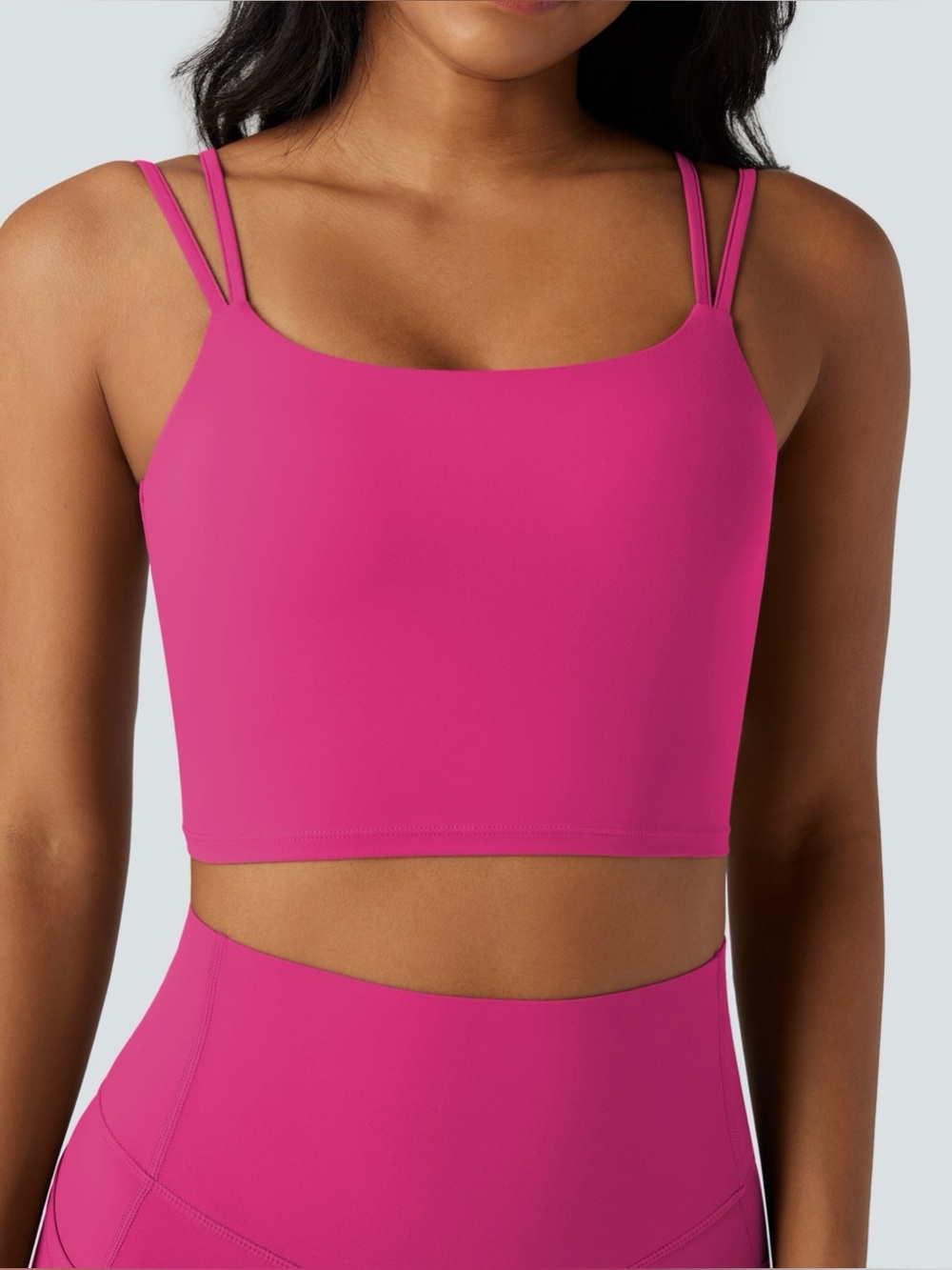 HALARA Double-Strap Crop Sports Bralette in Hot Pink
